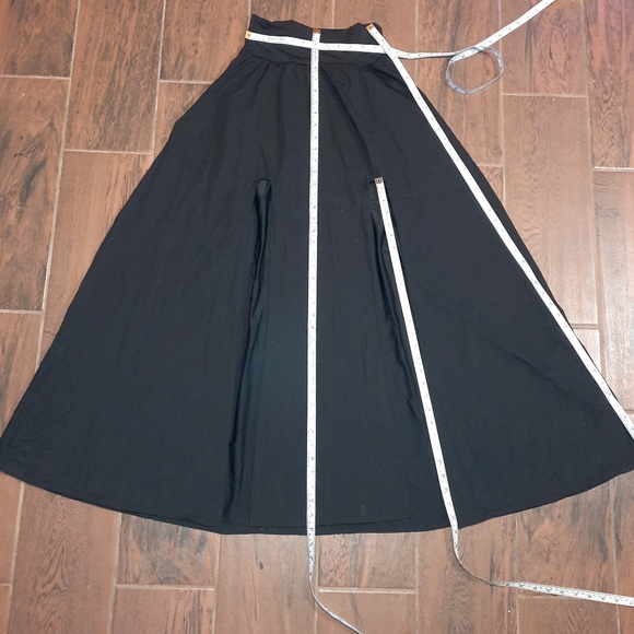 Custom OOAK maxi skirt with double thigh slits Smooth Black Spandex SMALL - Picture 13 of 13
